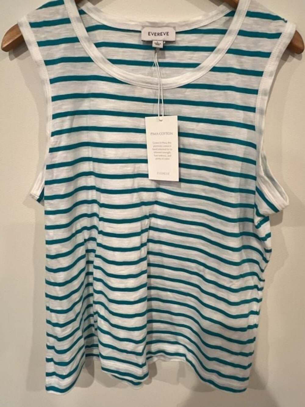Evereve Women's Striped Pima Cotton Muscle Tank Top